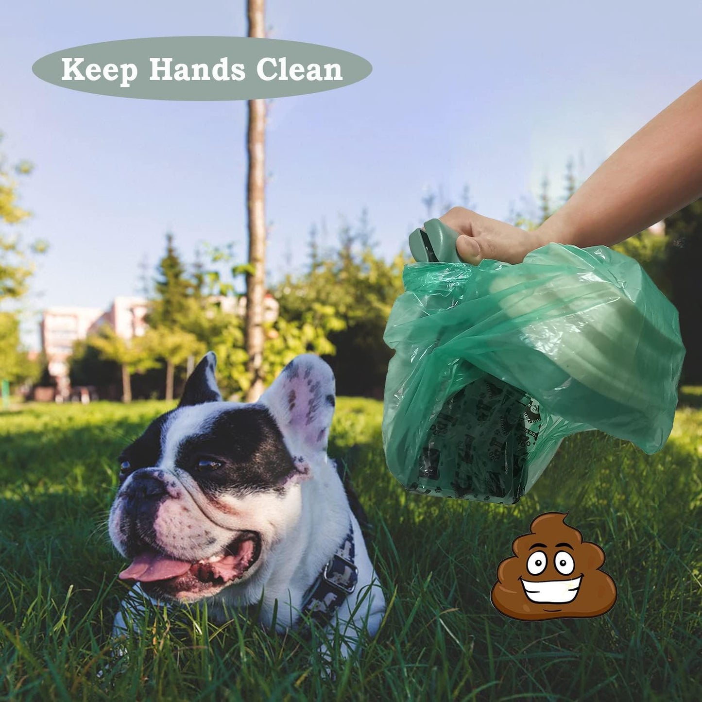 CleanPaw™ odor-seal lid closed — fully sealed after pickup ready to carry to nearest bin